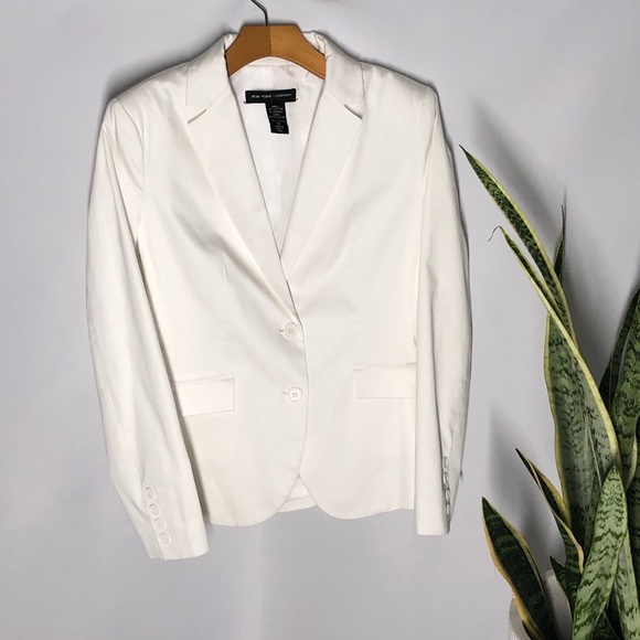 New York & Company Jackets & Blazers - White two button blazer. Size 10.